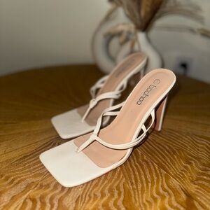 Boohoo Off-White Strappy Heels